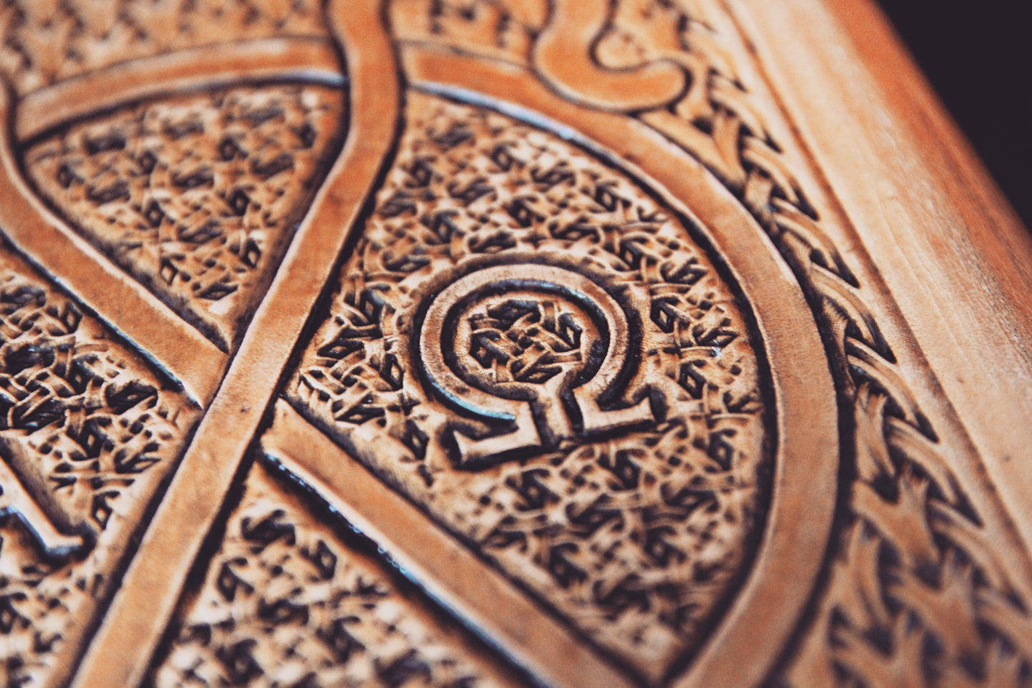 Celtic Cross Leather Bible Tooling Handmade Alpha Omega