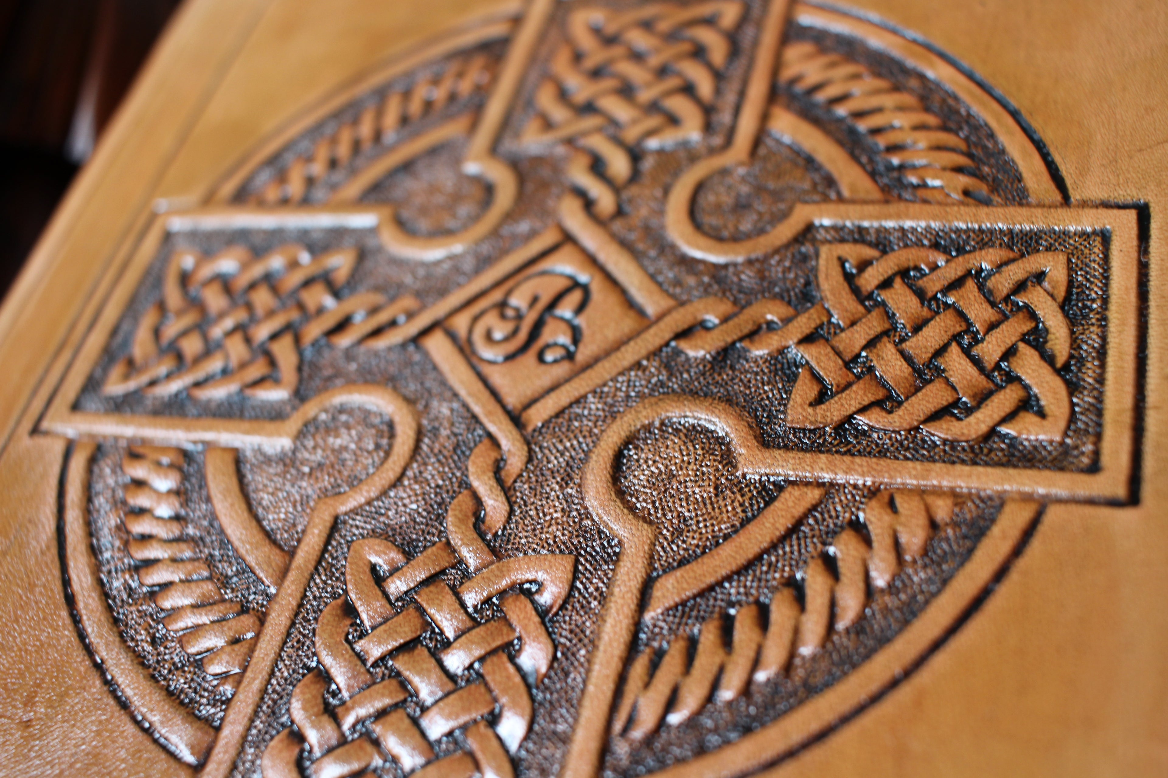 Custom, Handmade Bible with Celtic Cross Design 