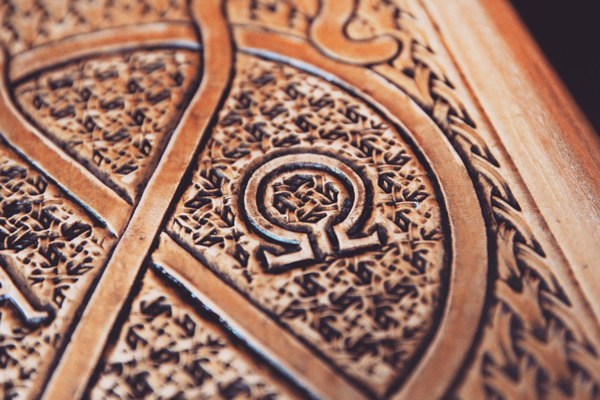 Celtic Cross Leather Bible Tooling Handmade Alpha Omega