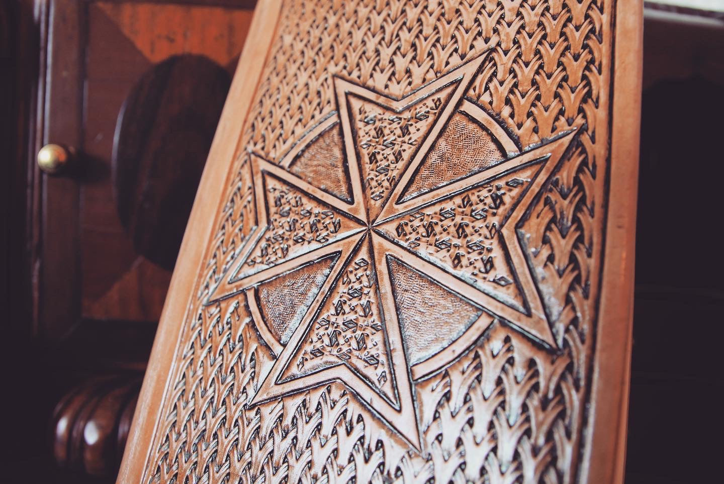 Celtic Cross Leather Bible Tooling Handmade Maltese Cross