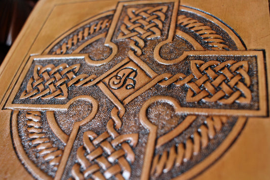 Celtic Leather Bible Tooling Handmade